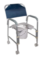 K.D. Aluminum Shower Chair/Commode with Casters